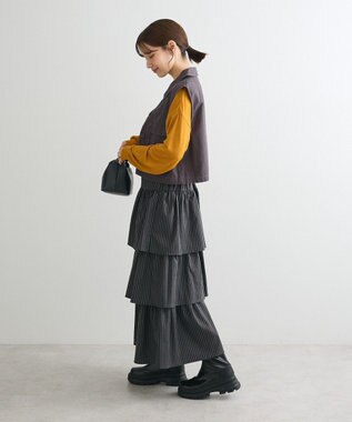 Green Parks ・ＥＬＥＮＣＡＲＥ　ＤＵＥ　ティアードロングスカート Stripe