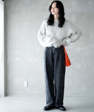 WEGO ルーズストレートデニムパンツ ブラックその他