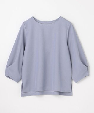 ANY コンフォータブル袖タックブラウス ライトブルー