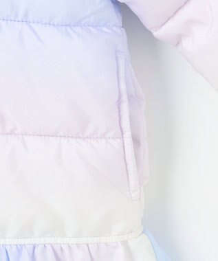 ANY KIDS 【フード取り外し/洗濯機可能】中綿フリル リボンコート レインボー