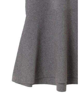 earth music&ecology 袖シアーフリルニットワンピース Gray