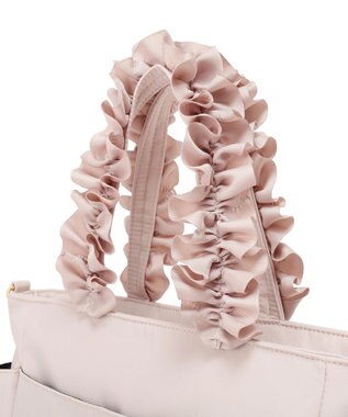 Maison de FLEUR 撥水加工フリルハンドル2Wayトートバッグ Grayish Pink