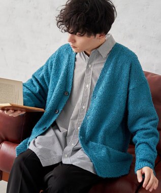 WEGO ツイストブークレカーディガン ブルー