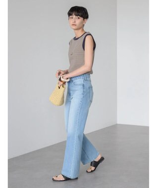 AMERICAN HOLIC ミジンボーダーノースリーブカットプルオーバー Navy