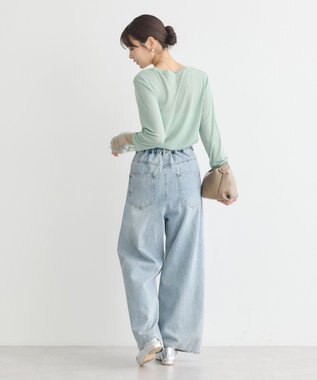 earth music&ecology シアースリーブプルオーバー Light Green