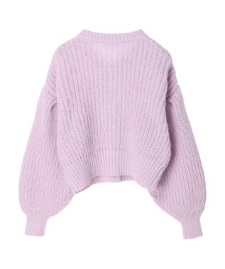 earth music&ecology ヘアリーショートニットカーディガン Lavender