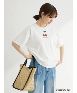 Green Parks Ｓｍｉｌｅｙ　Ｆａｃｅ／チェリープリントＴシャツ White