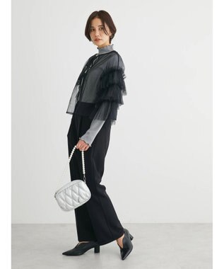 Green Parks ・ＥＬＥＮＣＡＲＥ　ＤＵＥ　２ｗａｙチュールブラウス Black