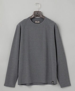 GOTAIRIKU ジャケットのインナーに最適【WEB&一部店舗限定】キレイ目 鹿の子 ビズ長袖Tシャツ ライトグレー系