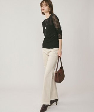 GRACE CONTINENTAL フレアデニムパンツ ベージュ