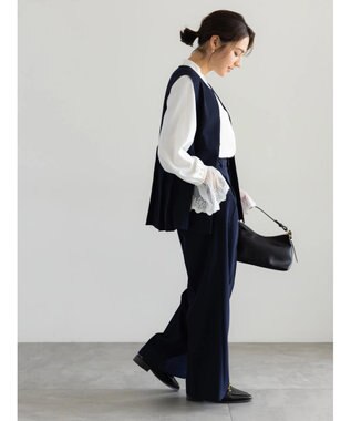 Te chichi 【セレモニーアイテム】サイドプリーツペプラムジレ（セットアップ可） ネイビー