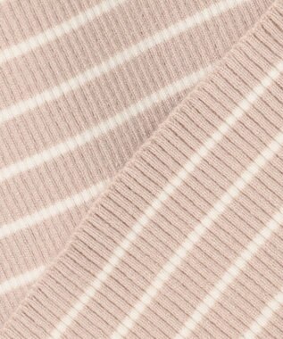 ANY SIS CICA加工 フリルネック プルオーバー ベージュ×アイボリー