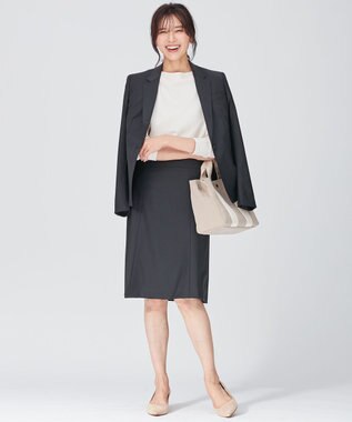 23区 L 【洗える】ヴィスコースソフトポンチ ラグラン カットソー アイボリー系