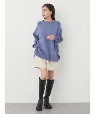 earth music&ecology サイドスリットルーズチュニック Blue