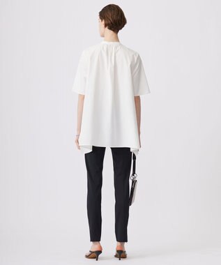 ICB 【接触冷感・UVカット・洗える】ヴィンテージスパンブロード バンドカラーブラウス オフホワイト系