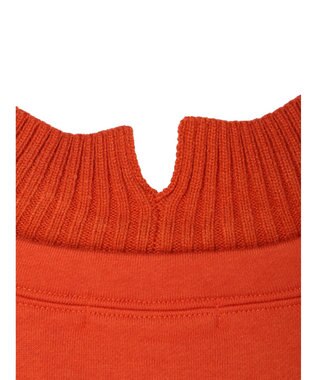 Green Parks 裏起毛ニットリブドッキングプルオーバー Orange
