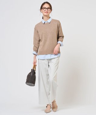 J.PRESS LADIES DRY COMFORT クルーネック ニット ベージュ系
