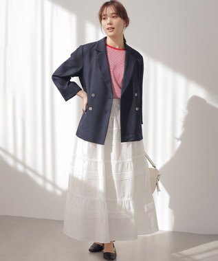 組曲 ライトリネンライク ジャケット ネイビー系