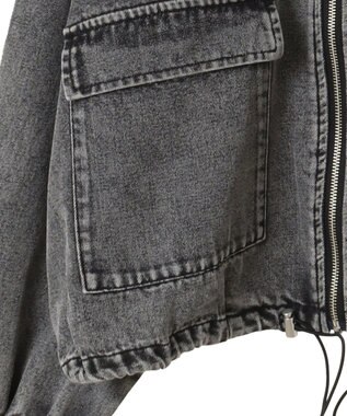 Green Parks ・ＥＬＥＮＣＡＲＥ　ＤＵＥ　デニムステンカラーブルゾ Black