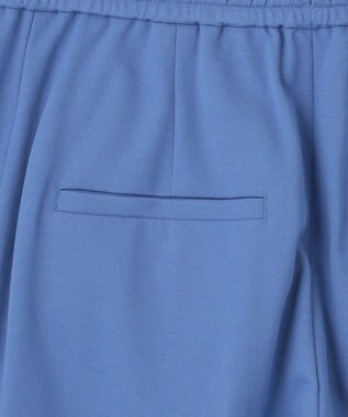 自由区 【洗える】ライトフィールジャージーワイドストレート パンツ ブルー