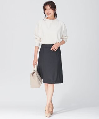 23区 L 【洗える】ヴィスコースソフトポンチ ラグラン カットソー アイボリー系