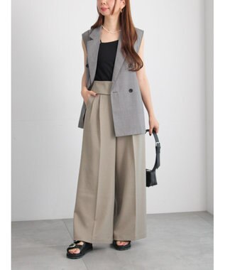 Te chichi サイドオープンライトジレ ブラック