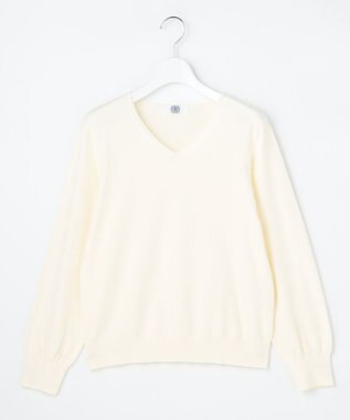 J.PRESS LADIES S 【WEB限定・人気定番アイテム・シーンレスに活躍】PRINCE Vネック ニット オフ系