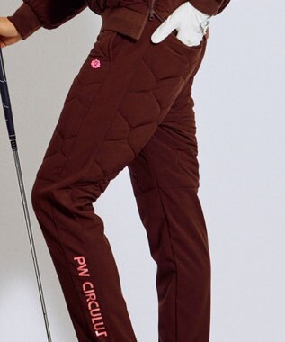 PW CIRCULUS 【撥水加工 / ストレッチ】【MEN】キルティング中綿パンツ ゴルフ ダークブラウン系