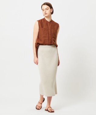 BEIGE， BASILE / バンドカラーシャツ Brown