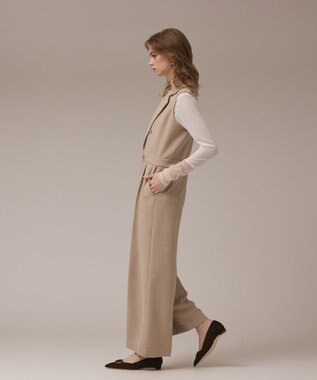 GRACE CONTINENTAL ツイードテーラーサロペット ベージュ