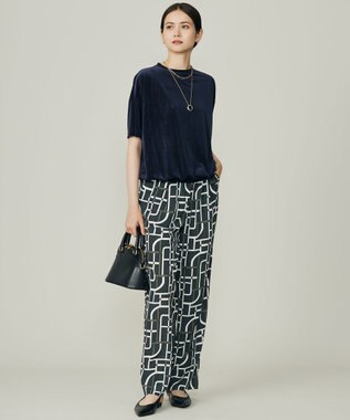 自由区 【カタログ掲載】ジオメトリックレトロプリント パンツ グレーベース