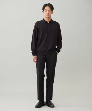 UNFILO MENS 【男女兼用】ソフトサーモ アンチピリングニット ポロ ブラック