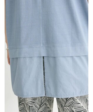 Green Parks ピグメントフレンチスリーブチュニック Sax