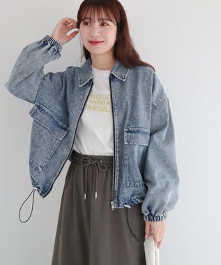 Green Parks ・ＥＬＥＮＣＡＲＥ　ＤＵＥ　デニムステンカラーブルゾ Light Indigo