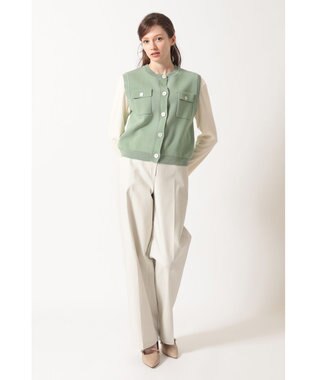 DAKS ダブルフェイス ショートベスト ライトグリーン