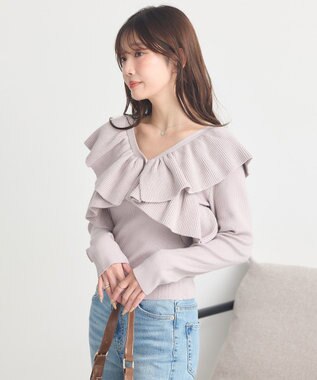 earth music&ecology 【SET ITEM】ラッフルニットボレロアンサンブル Gray