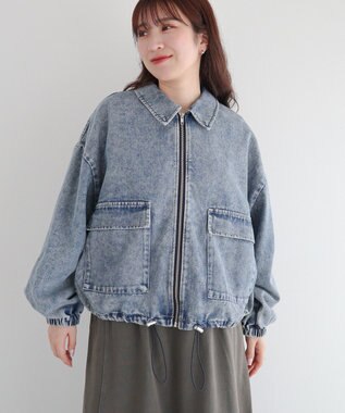 Green Parks ・ＥＬＥＮＣＡＲＥ　ＤＵＥ　デニムステンカラーブルゾ Light Indigo