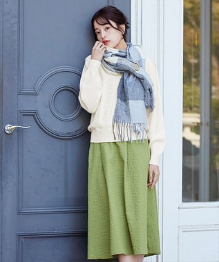 Tiaclasse 【洗える】ウェーブ編みニットプルオーバー オフホワイト