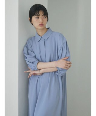 Green Parks ａ．衿付き切り替えワンピース Blue