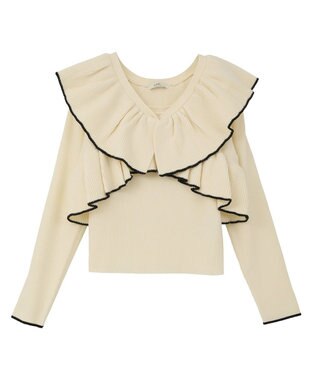 earth music&ecology 【SET ITEM】ラッフルニットボレロアンサンブル Ivory