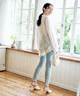 WEGO 【シワになりにくい/手洗い可】シアーBIGシャツ ホワイト