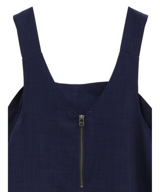 CRAFT STANDARD BOUTIQUE 前後2WAY麻調パネルワンピース Navy