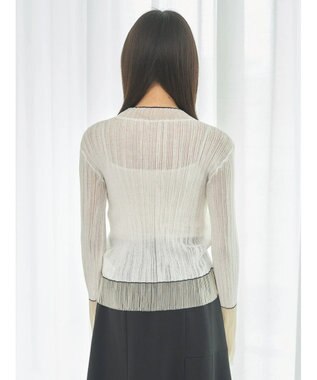 earth music&ecology シアー配色リブプルオーバー White