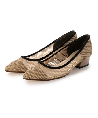 MODE ET JACOMO <carino>ポインテッドトゥメッシュパンプス ベージュ