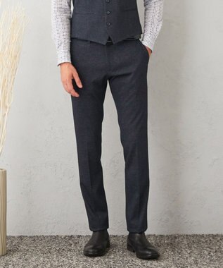 JOSEPH ABBOUD 【ウエストも伸びる】ツィーディージャージーストレッチ パンツ ネイビー系