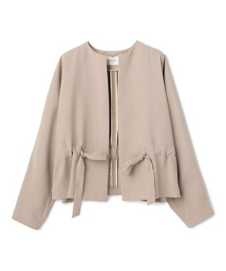 BEIGE， PORDIC / ドロスト付きノーカラージャケット Taupe