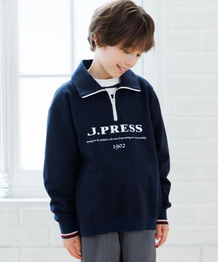 J.PRESS KIDS 【140-170cm】ミニ裏毛 ハーフジップ トレーナー ネイビー系
