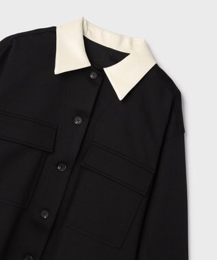 GRACE CONTINENTAL レザーカットシャツ ブラック