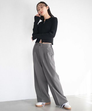 WEGO 【ユニセックス着用ITEM/SMLサイズ展開】バギースラックス ダークグレー