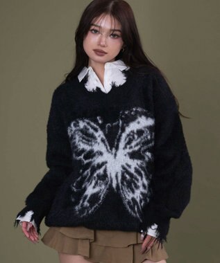 WEGO バタフライダメージニット